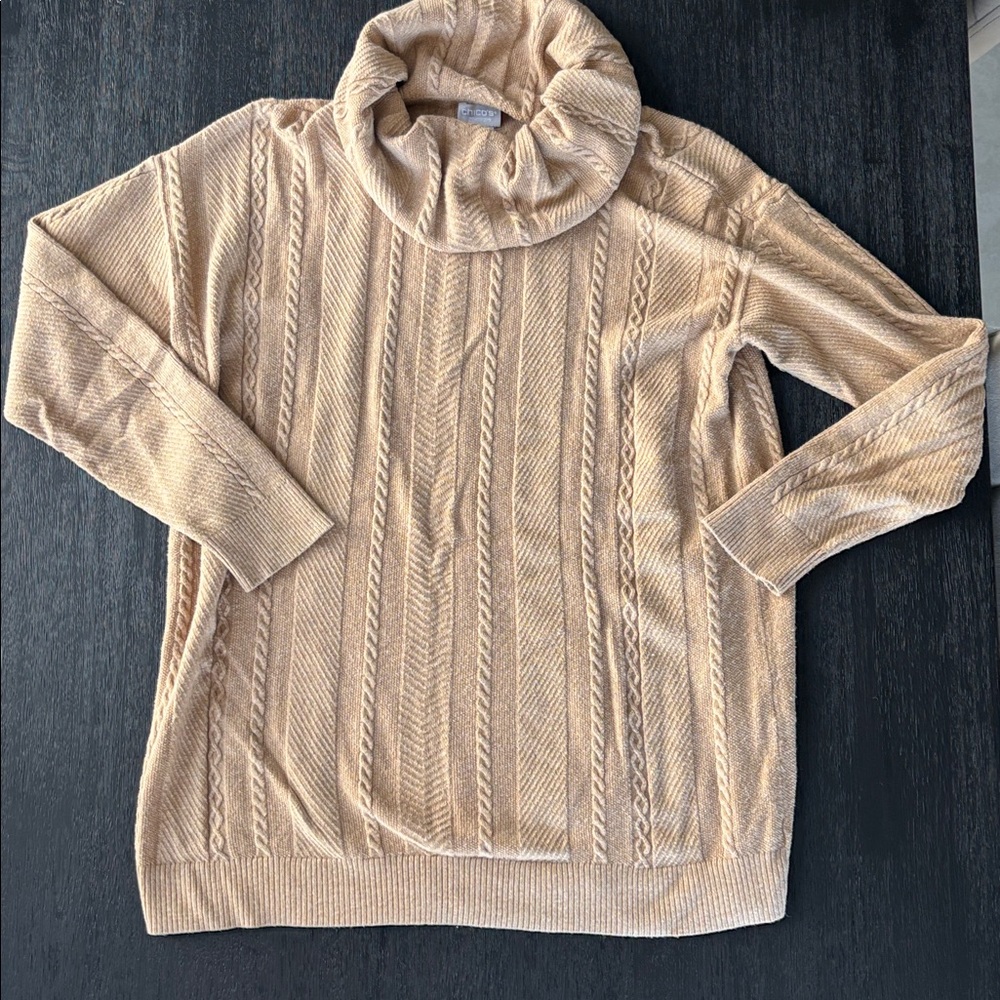 Chico's Tan Cowl Neck Sweater